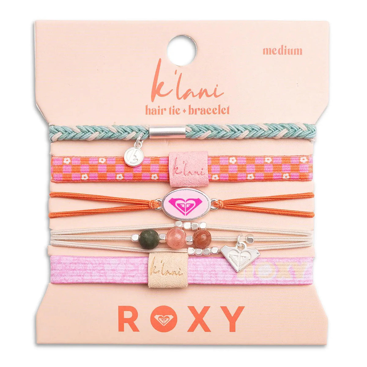 K'lani x Roxy Pink Tropics Hair Tie Bracelet