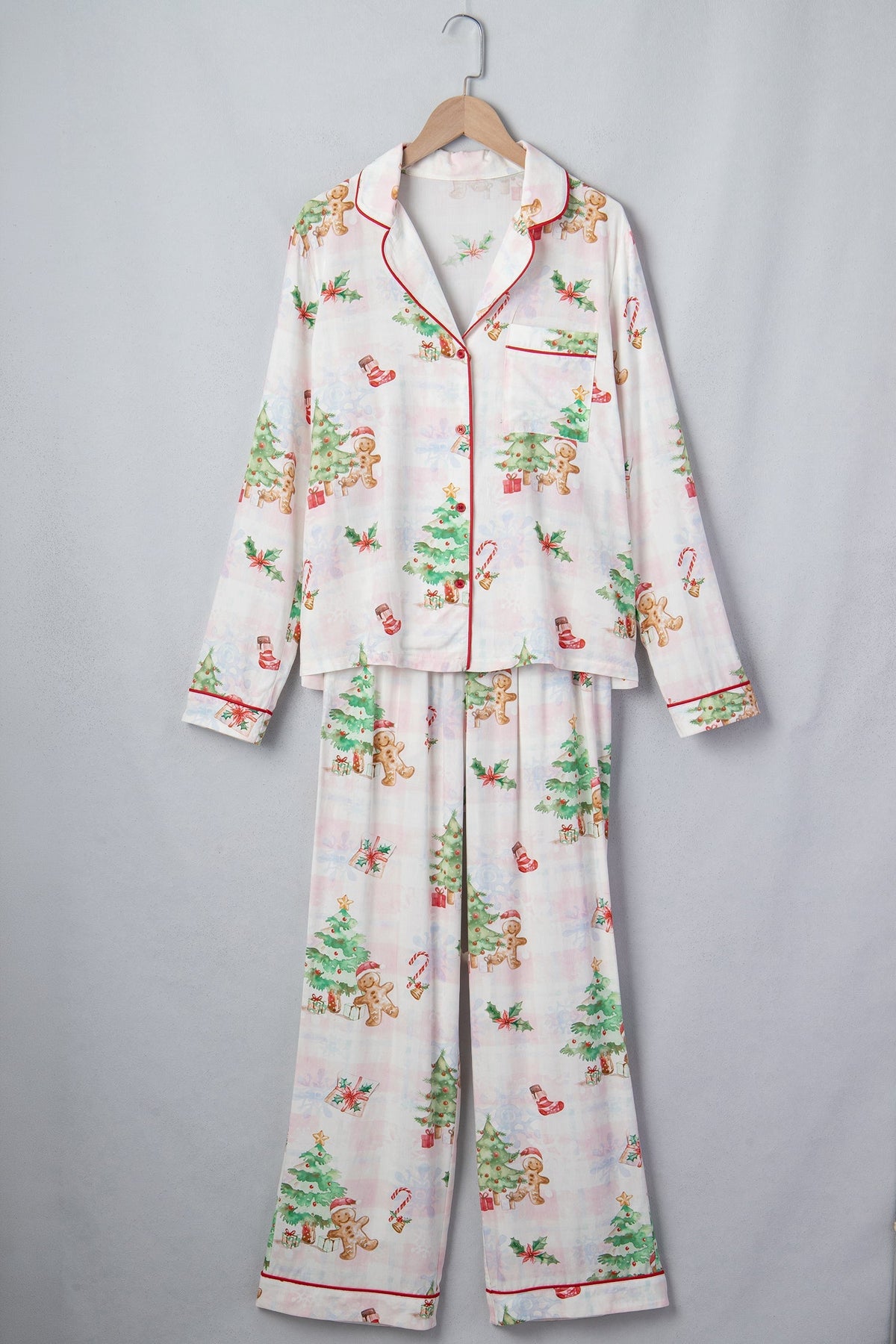 Gingerbread Christmas Pajama Set — Pink