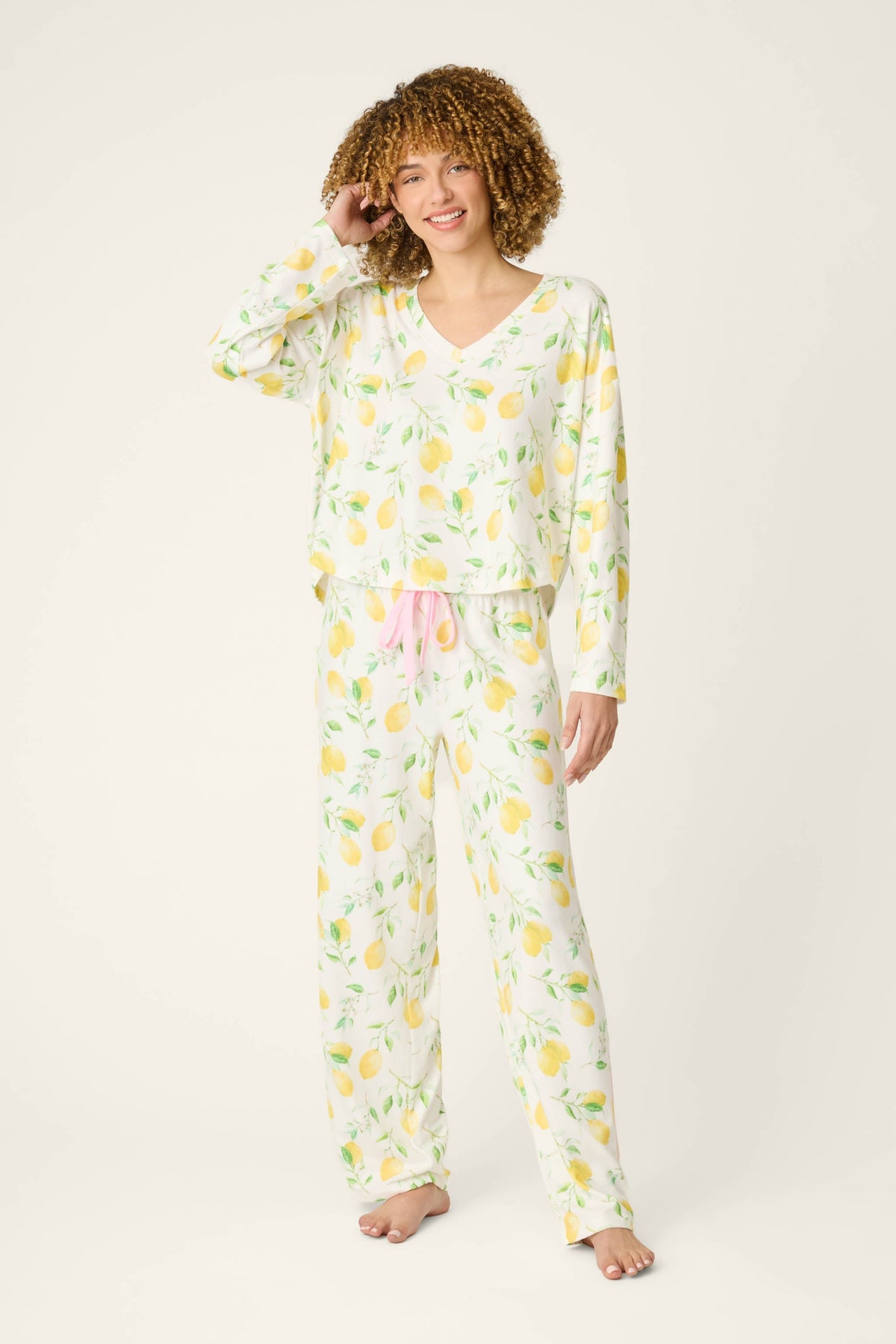 P.J. Salvage La Dolce Spritz Lemon Zest Long Sleeve Top