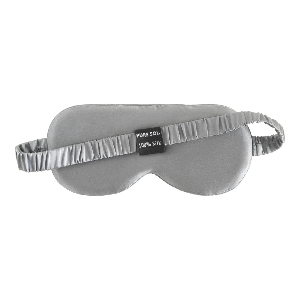 PURE SOL. Silk Sleep Eye Mask - Silver