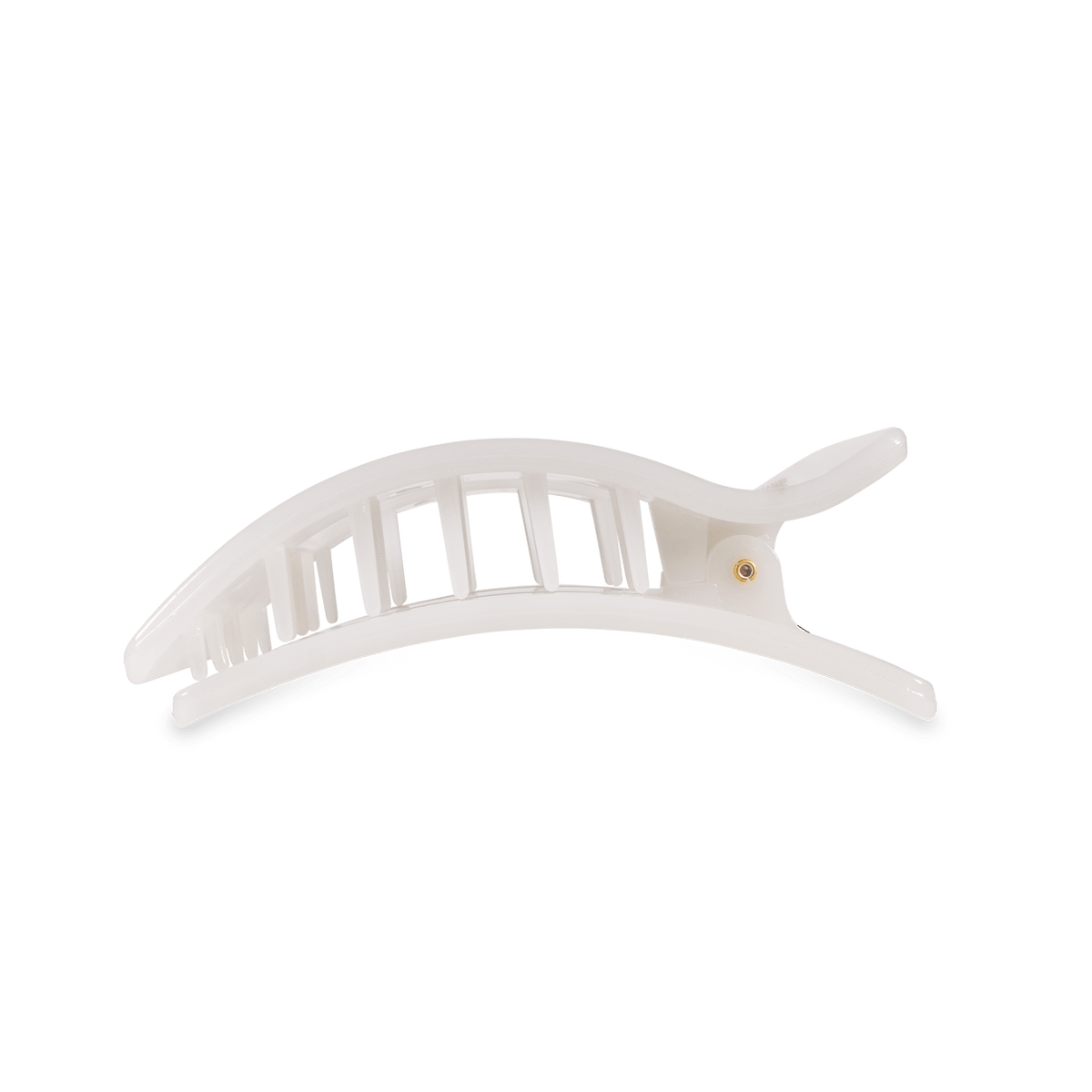 Coconut White Medium Flat Rectangle Hair Clip