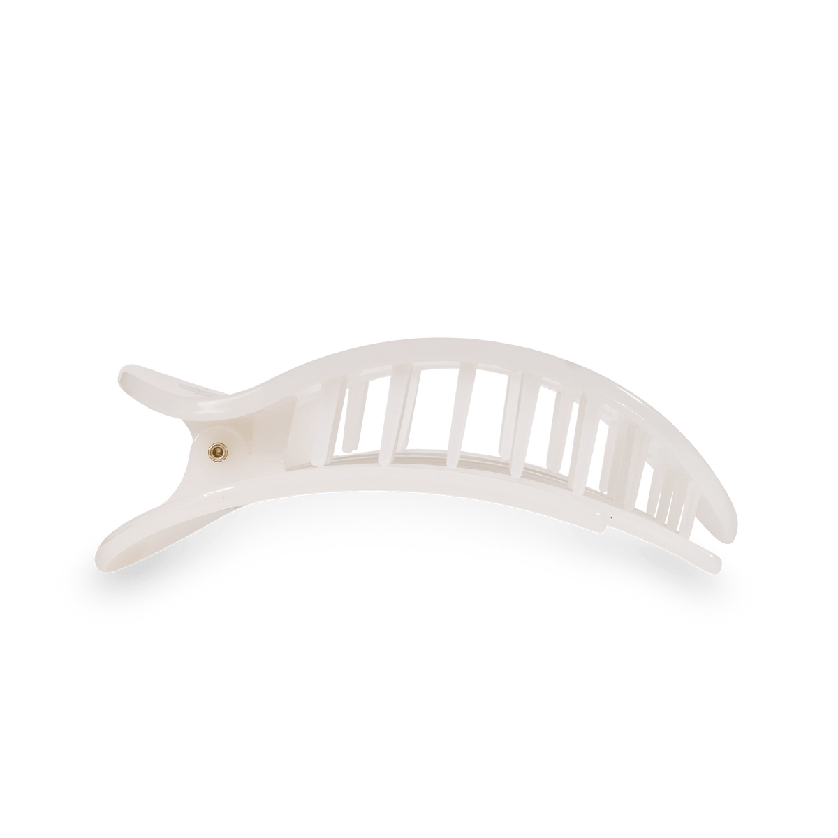 Coconut White Medium Flat Round Hair Clip