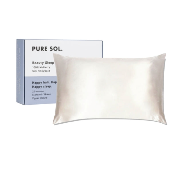 Sleep Happy 100% Mulberry Silk Pillow Case - Ivory